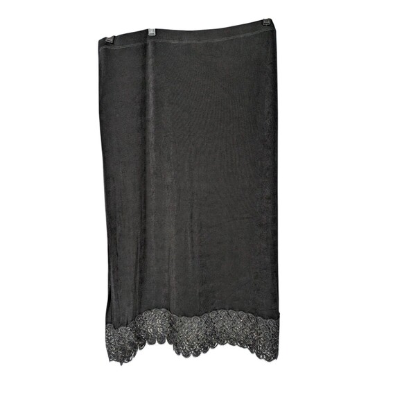 Chico's Dresses & Skirts - Chico's Skirt XXL Women's Black Stretch Knit Sheer Lace Trim Midi Pull On Comfy